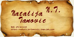 Natalija Tanović vizit kartica
